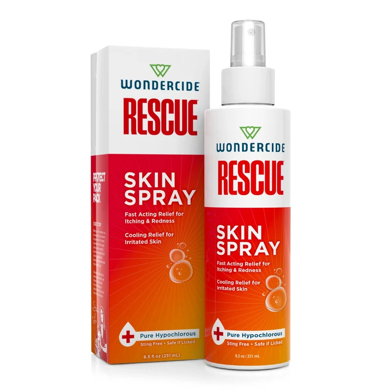 Wondercide Rescue – Spray Peau pour Animaux (Chiens et Chats) – Soulage Démangeaisons et Irritations, HOCl – 8,5 oz