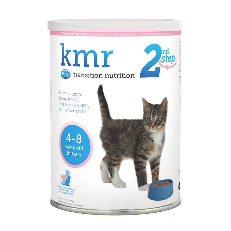PetAg KMR 2e étape – Alimentation de sevrage pour chatons, 14 oz en poudre (4–8 semaines) avec DHA, protéines de lait naturel et minéraux