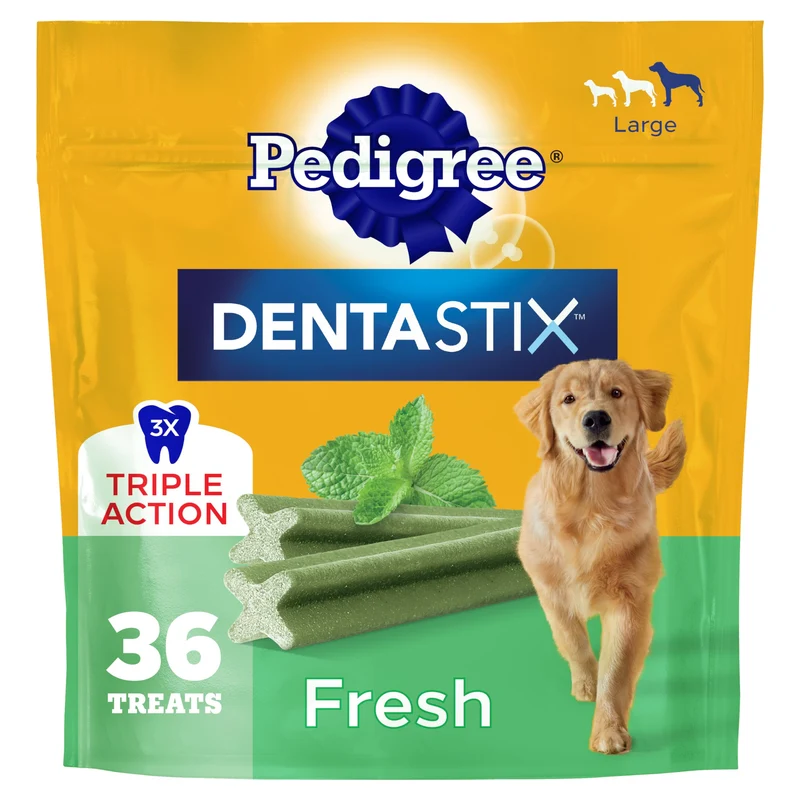 Dentastix Pedigree pour Grands Chiens – Friandises Dentaires Fraîcheur, 1,87 lb (36 Friandises)