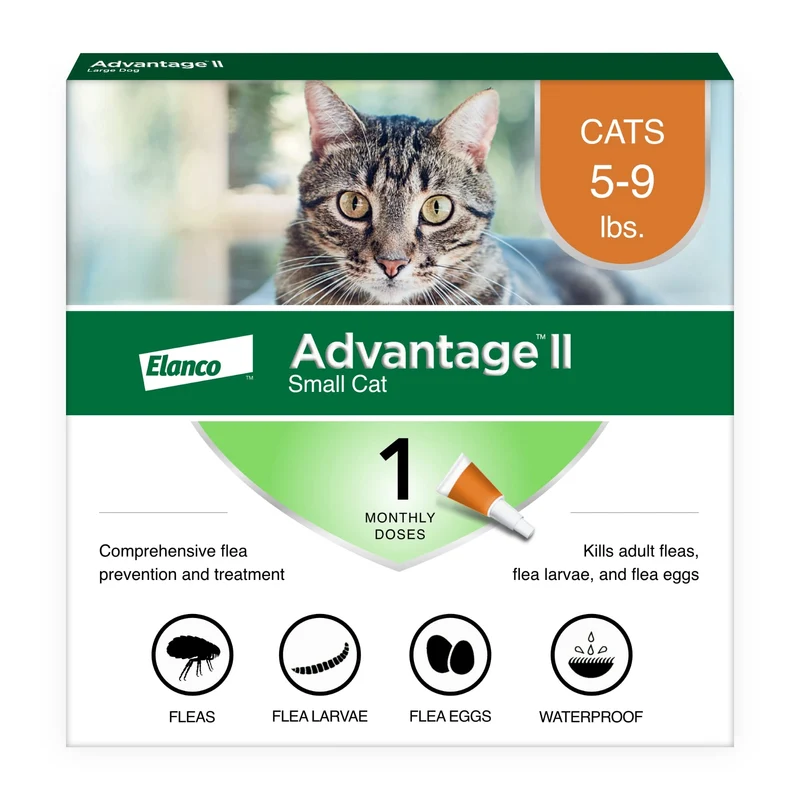 Advantage II Petit Chat – Traitement et Prévention Anti-Puces | 5–9 lb | 1 Mois