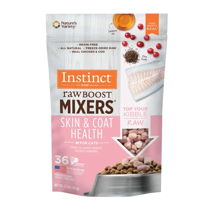 Instinct Boost Cru pour Chats — Toppers crus sans céréales au poulet réel, sachet 156 g (5,5 oz)