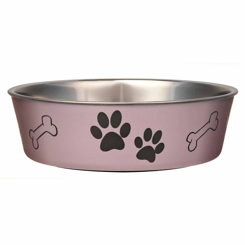 Loving Pets Bella – Gamelle en Acier Inoxydable Antidéverse et Antidérapante (Couleur Raisin)