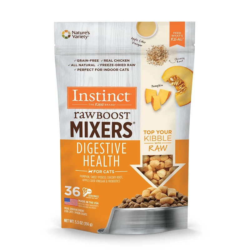 Instinct Raw Boost Mixers : Toppers crus pour chats, protéines réelles et soutien digestif