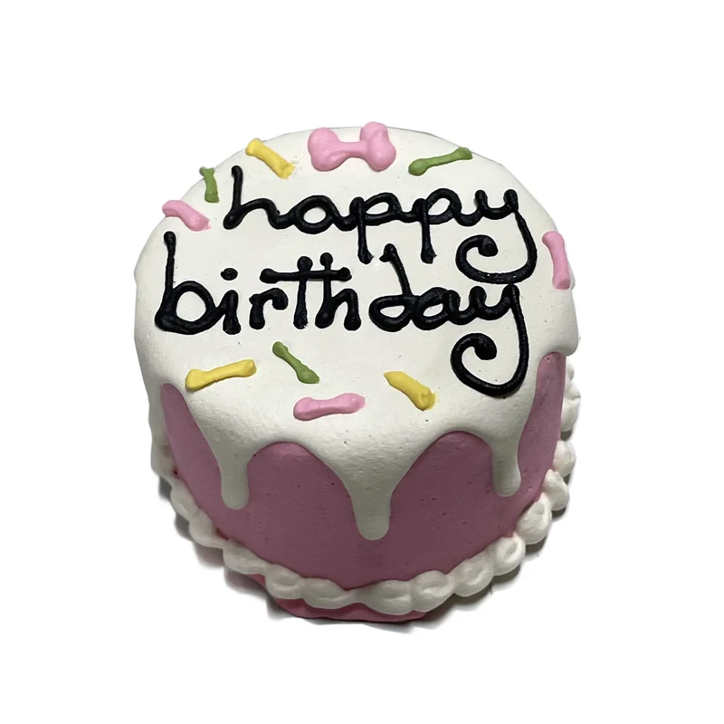 Bubba Rose Biscuit Company : Gâteau d'Anniversaire pour Chien Rose – Texture Croquante & Friandise Naturelle – Fabriqué aux États-Unis