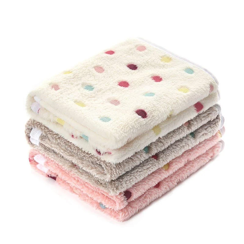 Luciphia – 1 Pack 3 Couvertures pour Animaux – Douceur velours et motif pois – Taille Moyenne