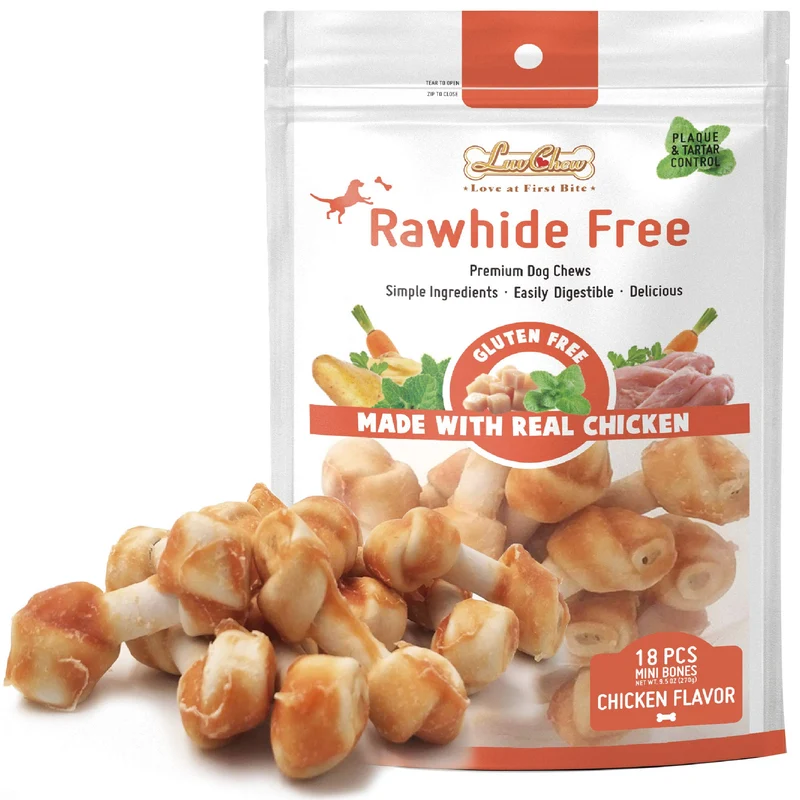 LuvChew Os à Mâcher Premium Poulet – Alternative sans cuir, ingrédients limités, haute digestibilité (Mini 18 pcs)