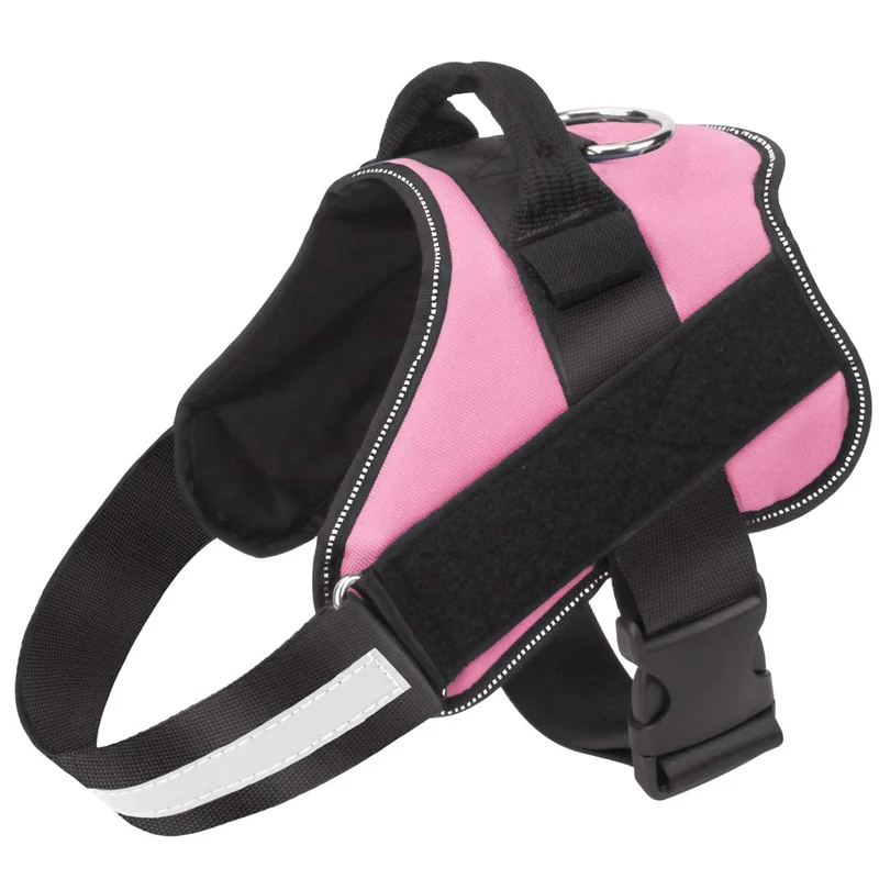 Harnais Bolux pour chien – Sans tirage, réfléchissant et réglable (Rose, S)
