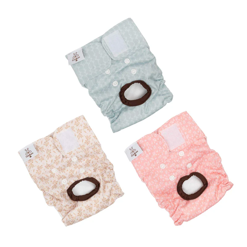 CuteBone Couches lavables pour chiennes – Femelle, Tailles S/M/L – Lot de 3