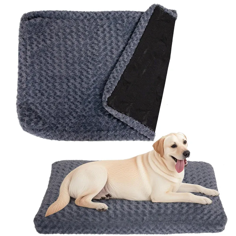 BLVOTKRO – Housse de lit pour chien en fausse fourrure velours rose ultra-douce, lavable, grande taille (36 x 24 x 4 pouces)
