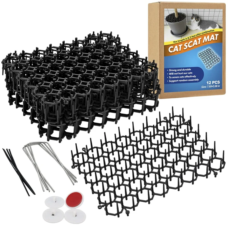 Ley's 12 paquets Mat anti-chat 6x8 po – Barrière anti-chat pour plantes et mobilier