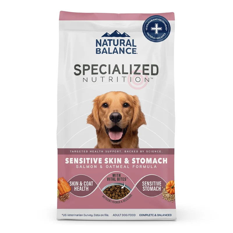 Natural Balance Specialized Nutrition – Croquettes Saumon & Avoine pour Chiens Sensibles – Peau et Estomac (3,5 lb)