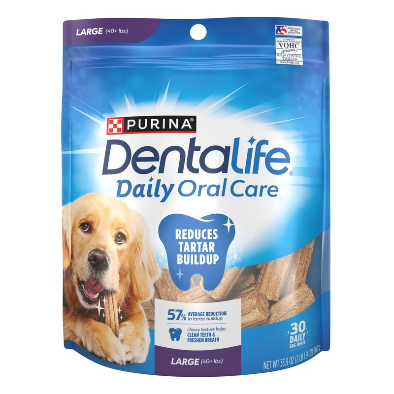 DentaLife Daily Oral Care pour Chiens Grands – Friandises Dentaires au Poulet, 30 bouchées en Sachet