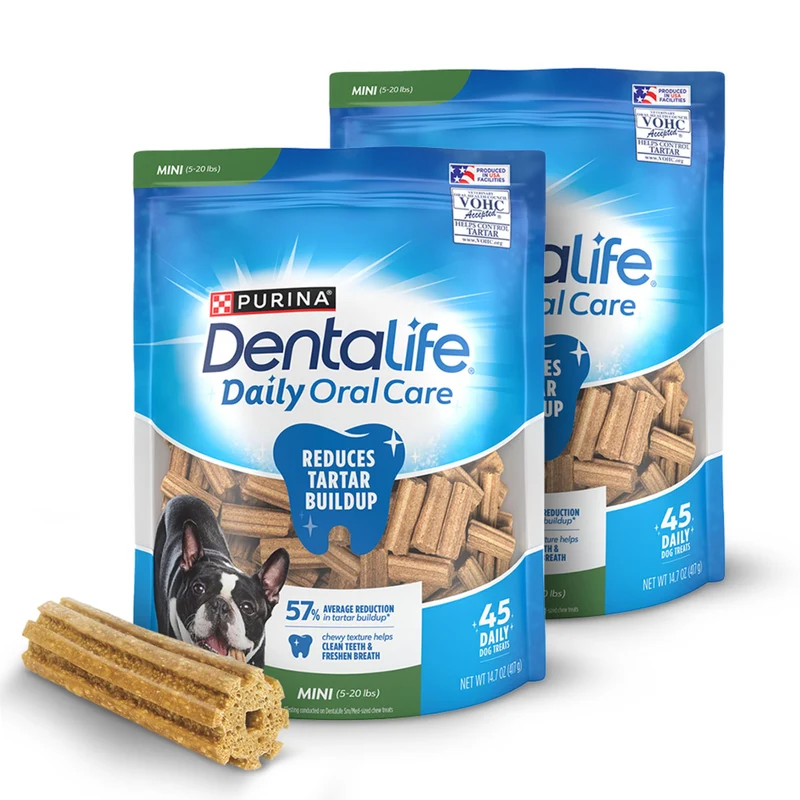 DentaLife Daily Oral Care – Friandises dentaires pour petits chiens (5–20 lb / 2,3–9 kg), goût poulet, 90 bouchées au total