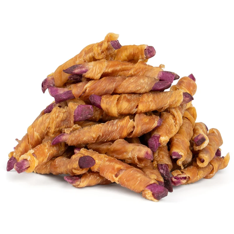 MON2SUN Friandises sans cuir pour chiens — Poulet enrobé de patate douce violette, 30 pièces (10,6 oz)