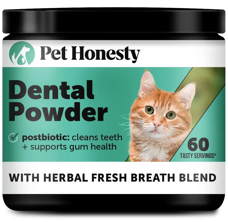 Pet Honesty – Poudre dentaire pour chats (60 jours) – Haleine fraîche, réduction de plaque et tartre, dents plus brillantes