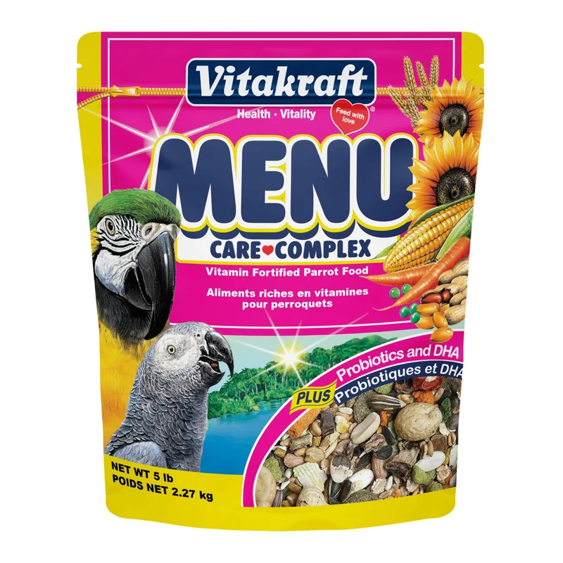 Vitakraft Menu Alimentation Perroquet Premium – Fortifiée en Vitamines – Ara, Perroquet Amazone, Conure et Grands Perroquets – 2,27 kg (pack de 1)