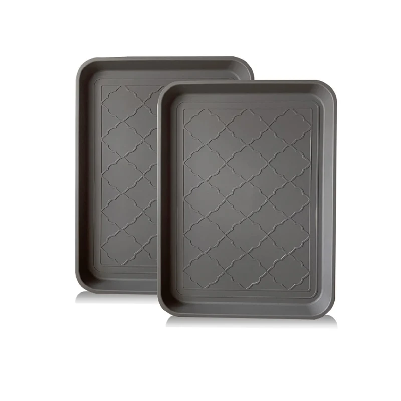PetLike Plateau d’entrée Étanche – Plateau pour Chaussures et Alimentation Animale, Lot de 2, 16,7 x 12,8 pouces