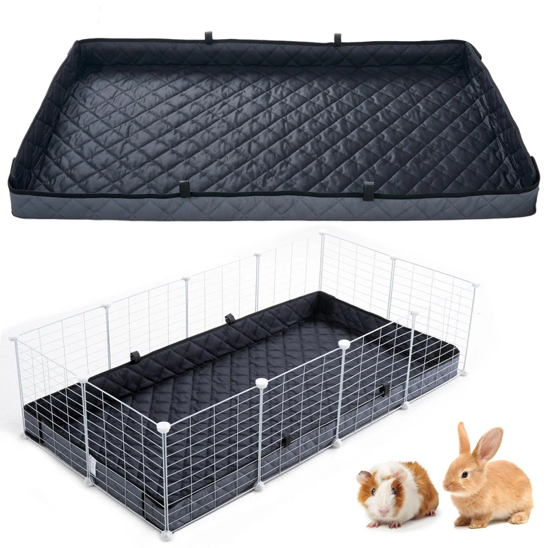 FunFurry Doublure de Cage Matelassee pour Cochon d'Inde — Impermeable et Reversible, 48 x 24 pouces