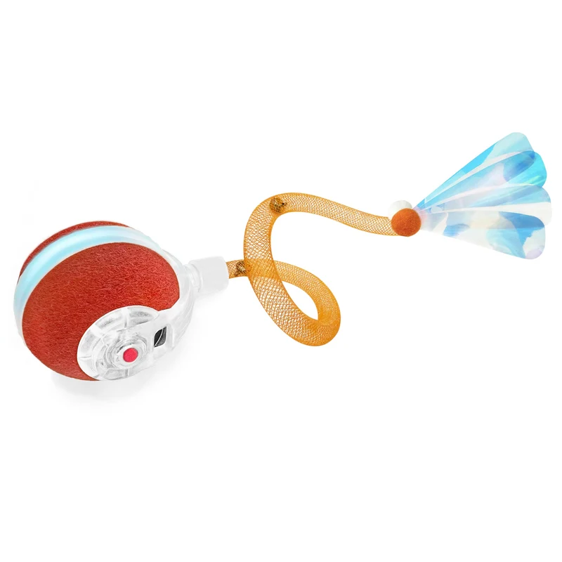Jkanti Balle Chat Interactif – 3e Génération, Mouvement Agile, Queue Mesh Élastique (Orange)