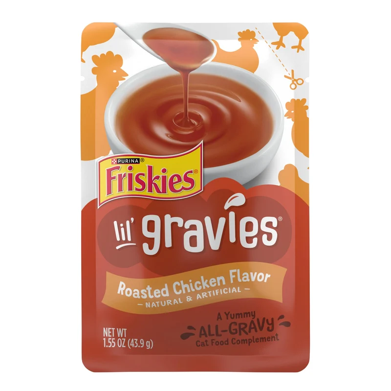 Purina Friskies Lil' Gravies – Poulet Rôti, Friandises Humides à Lécher (Pack 16 x 1,55 oz)