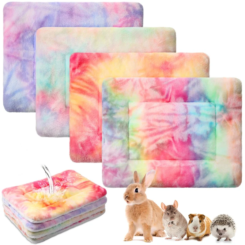 Haull – 4 Nids Imperméables pour Petits Animaux (32 x 25 cm) – Tapis Velours Réversibles