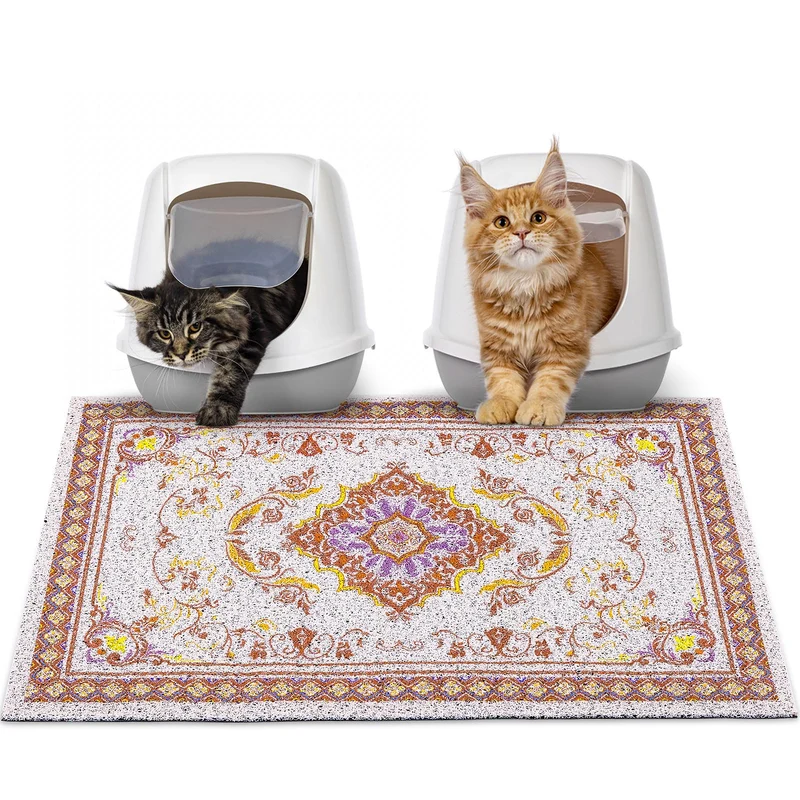 Glittme Tapis de Litière pour Chat — Anti-glisse et Lavable (33 x 22 po)