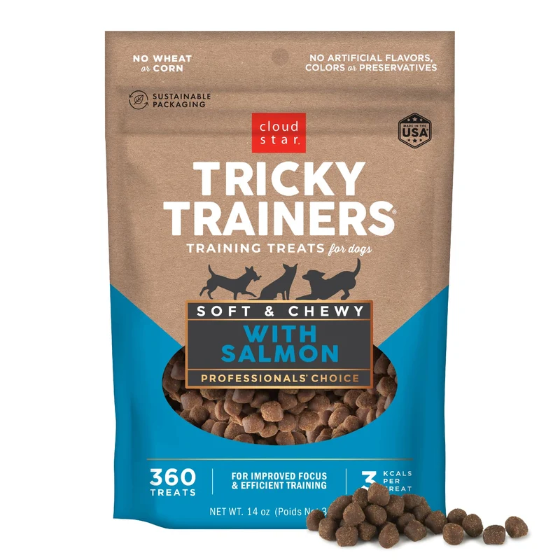 Cloud Star Tricky Trainers – Friandises molles au saumon pour chiens, sachet 14 oz