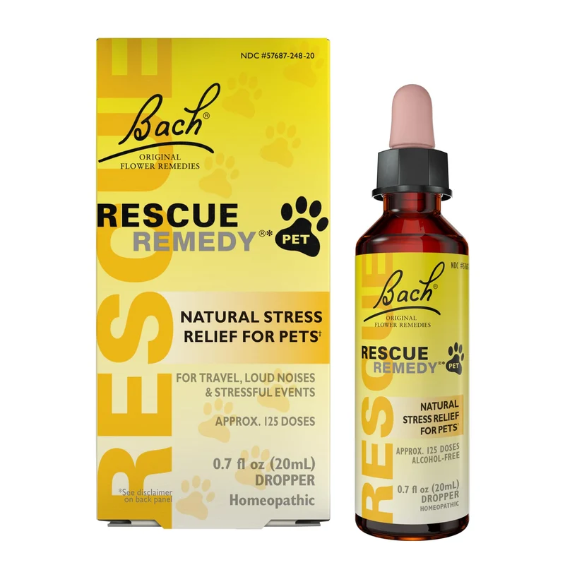 RESCUE Remède pour Animaux – Gouttes 20 mL, soutien au stress pour chiens et chats, sans sédatif
