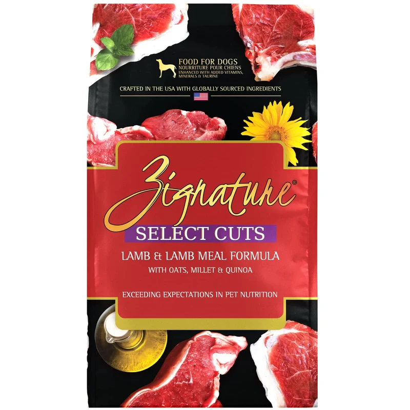 Zignature Tranches Sélection Agneau – Formule Croquettes pour Chien, 4 lb