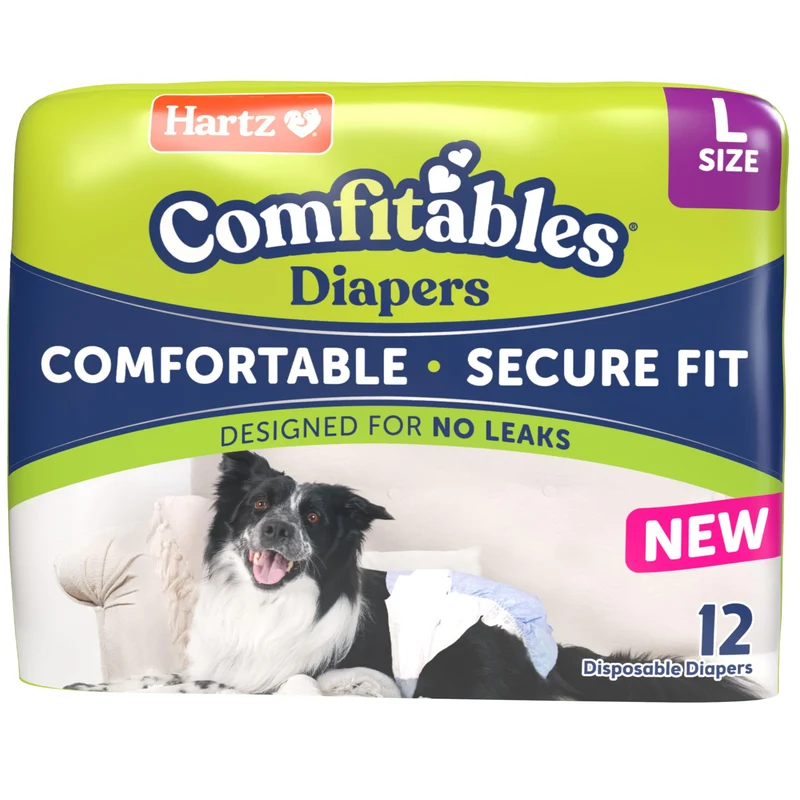 Hartz Comfitables Couches-chien jetables Taille Large – Lot de 12, Confort et Ajustement Sécurisé