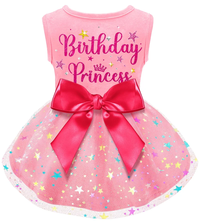 BAOBICUTE Robe d’anniversaire pour chien et chat avec nœud – style princesse