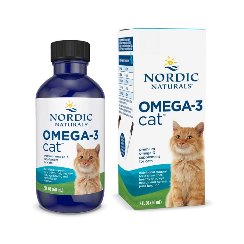 Nordic Naturals Omega-3 Chat – 2 oz, EPA & DHA, non-OGM, sans goût