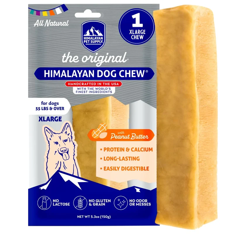 Himalayan Chew Original – Bâton Fromage Yak au Beurre de Cacahuète, 5,3 oz, Sans Gluten et Sans Lactose, Naturel