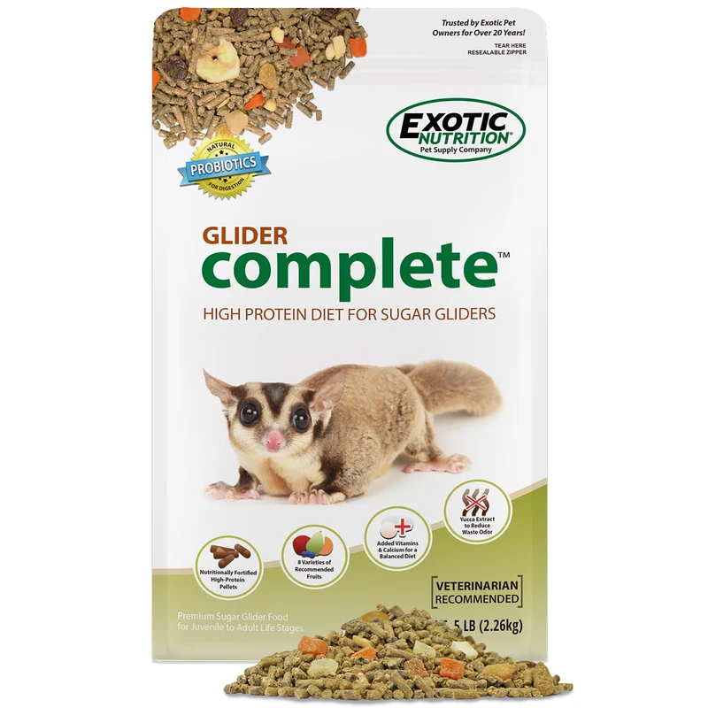 Exotic Nutrition Glider Complete – Aliment complet protéiné pour petit marsupial volant (2 lb)
