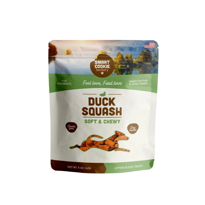 Smart Cookie – Friandises Douces et Naturelles pour Chiens au Canard et Courge, Sans Céréales, Protéine Unique, Fabriqué aux États-Unis, 5 oz