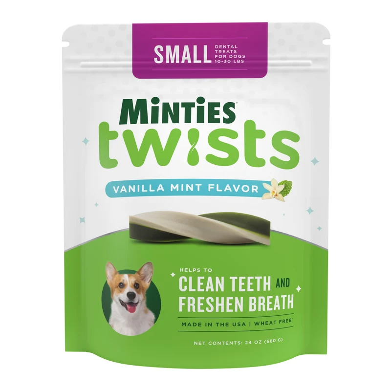 Minties Twists VetIQ – Os Dentaires pour Petits Chiens (10–30 lb), Sachet de 40