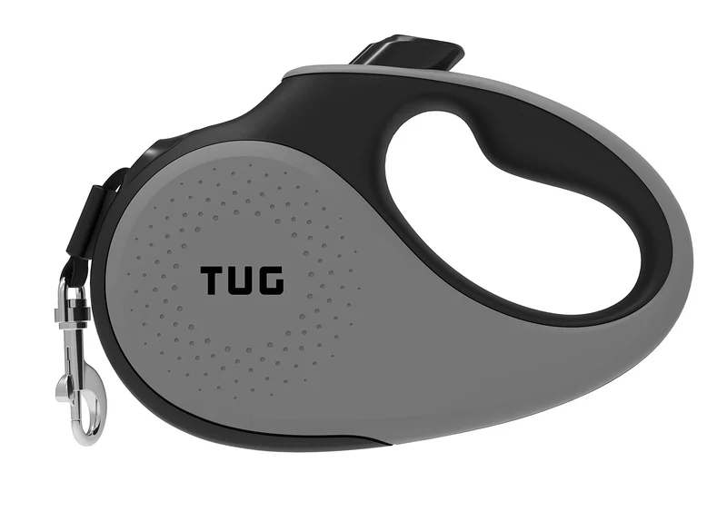 TUG Laisse Rétractable 360° Sans Enchevêtrement – Poignée Antidérapante, 16 ft (Petit, Gris)