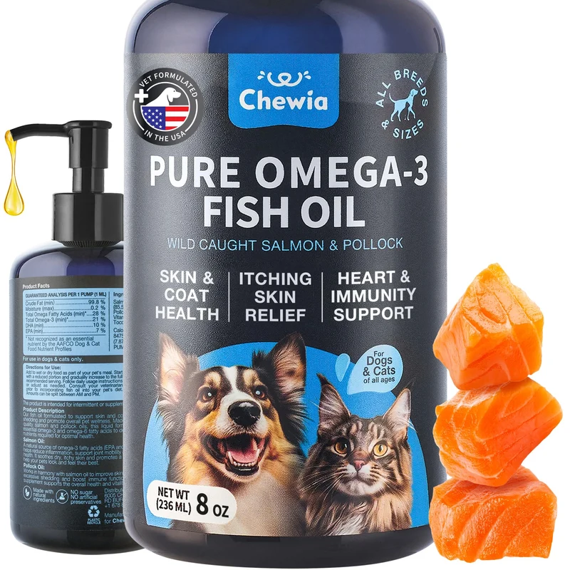 CHEWIA Omega 3 Poisson pour Chiens et Chats – Pelage sain et peau hydratée