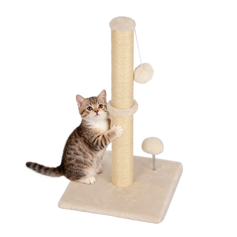 FDW Griffoir 22 pouces en sisal naturel – Poste de grattage pour chats d'intérieur beige