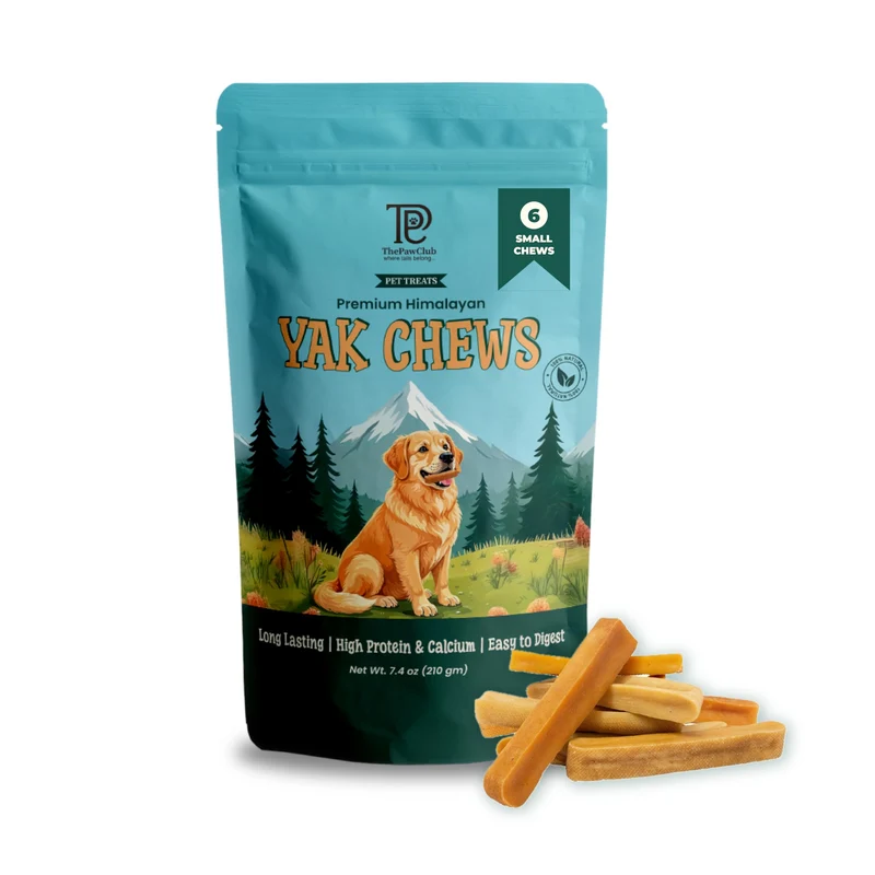ThePawClub Himalayan Yak Cheese – Os durs pour petits chiens (7–11 kg / 15–25 lb) – Barres extra épaisses (6 × 1,2 oz) – Naturel et sans odeur