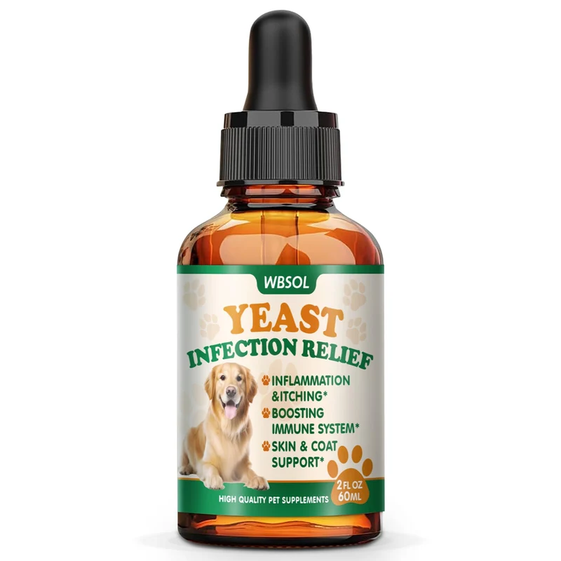 WBSQL Traitement levures chiens et chats – Démangeaisons oreilles et peau – Immunité avec probiotiques, 60 ml