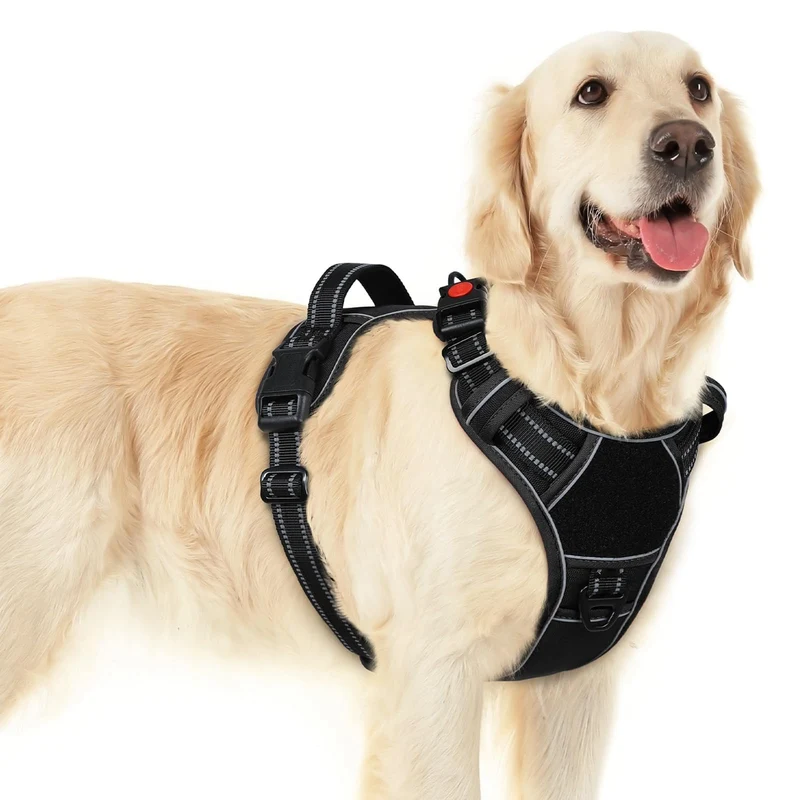 Harnais Eagloo pour Grand Chien – 3 Boucles, Sans Tirage, MOLLE, Réfléchissant et Poignée de Contrôle | Taille L