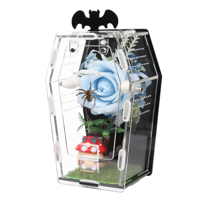 ZUIFIANLE Enceinte Araignée Sautante en Forme de Cercueil – Terrarium Acrylique Magnétique