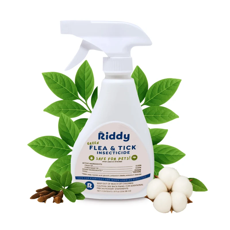 Riddy Spray Naturel Puces et Tiques pour Animaux — 8 oz