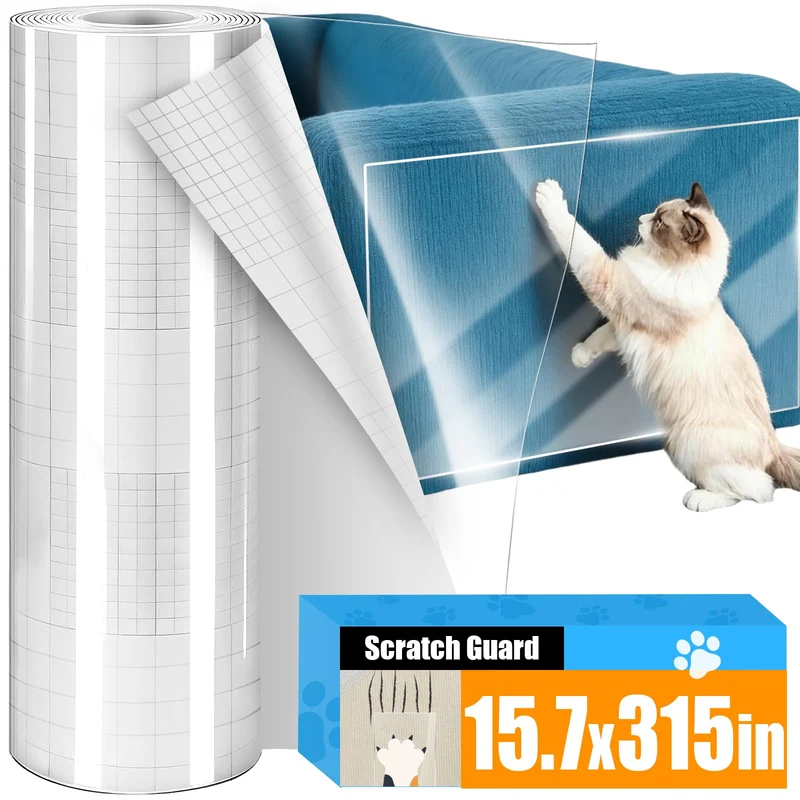 Vetuslumen Protecteur Anti-Griffes pour Canapé en Tissu — Rouleau Adhésif Transparent 315x15,7 pouces