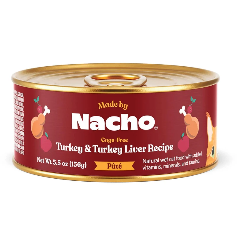 Made by Nacho Pâté humide sans céréales pour chat – Dinde & Foie, 6 boîtes 5,5 oz
