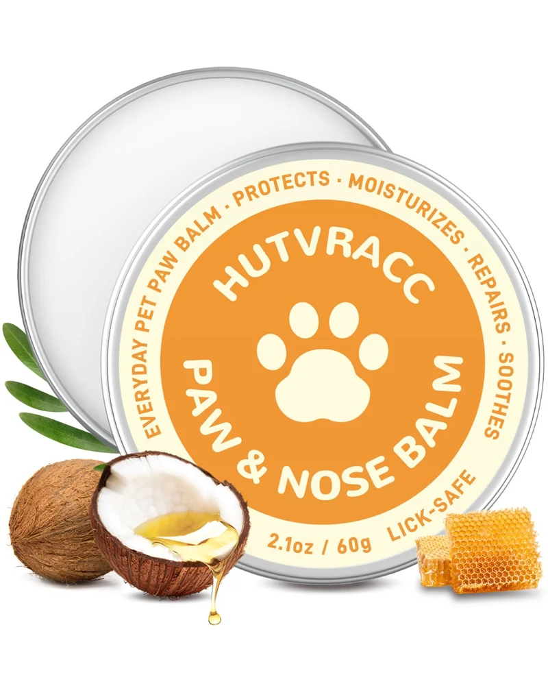 HUTVRACC Baume sécurisé au léchage pour pattes et museaux – 2,1 oz Naturel (coco et karité) | Protection contre neige, sel routier et chaud pavé