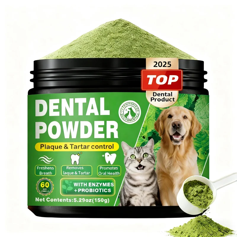 Poudre Dentaire Chien OZOXOO – Nettoyage des Dents, Haleine Fraîche, 60 Jours