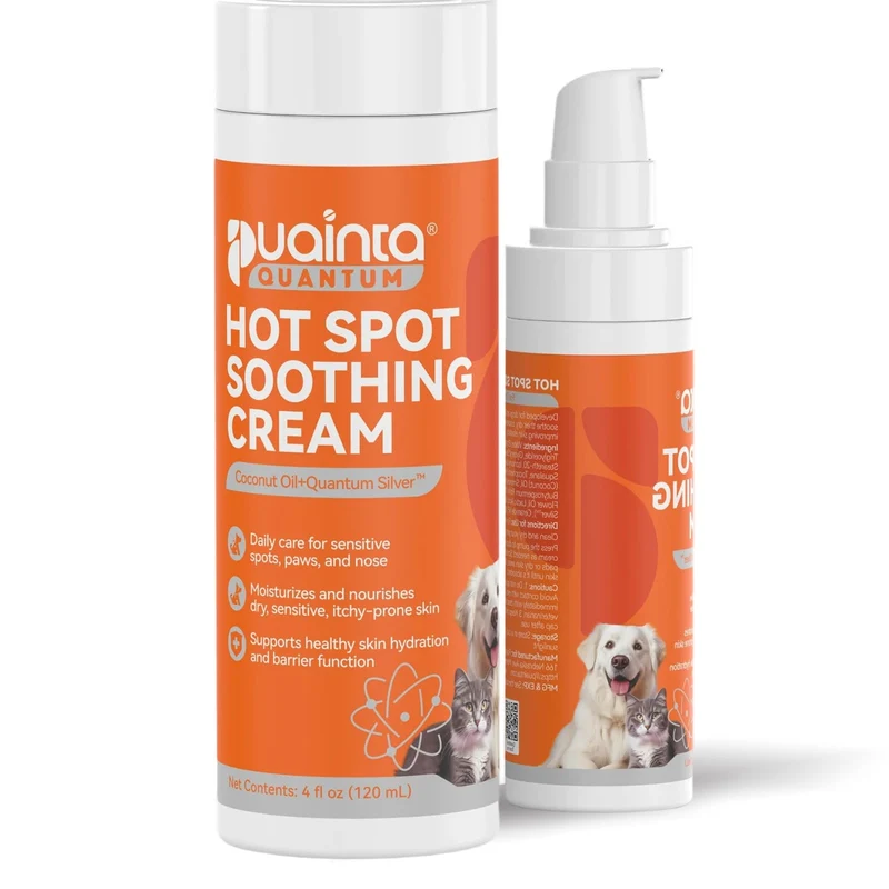 PUAINTA Crème apaisante pour irritations et démangeaisons – chiens et chats | Argent quantique et huile de coco