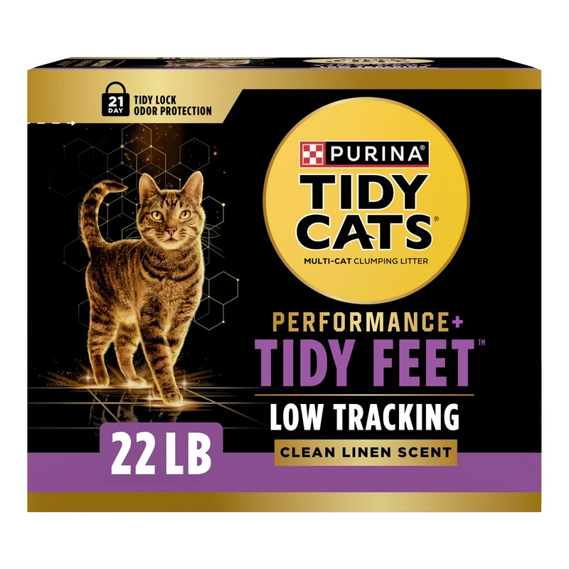 Purina Tidy Cats Performance Plus Tidy Feet – Litière pour chats à faible traînée, parfum linge frais, 22 lb